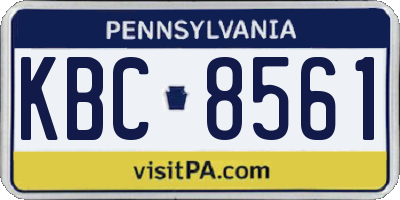 PA license plate KBC8561