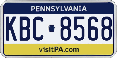PA license plate KBC8568