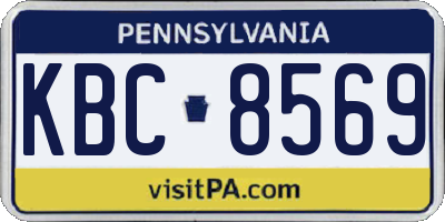 PA license plate KBC8569