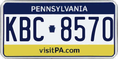 PA license plate KBC8570