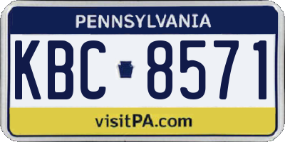 PA license plate KBC8571