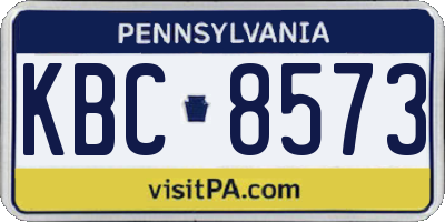 PA license plate KBC8573
