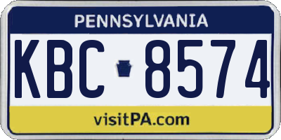 PA license plate KBC8574