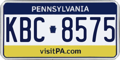 PA license plate KBC8575