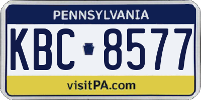 PA license plate KBC8577