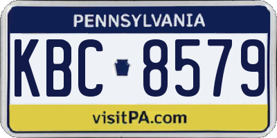 PA license plate KBC8579
