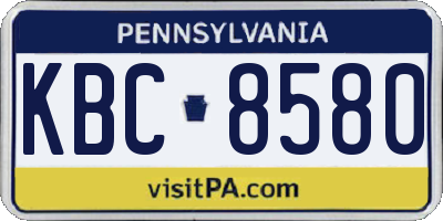PA license plate KBC8580