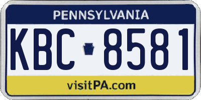 PA license plate KBC8581