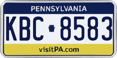 PA license plate KBC8583