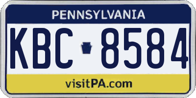 PA license plate KBC8584