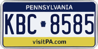 PA license plate KBC8585