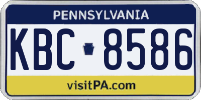 PA license plate KBC8586