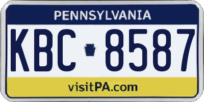 PA license plate KBC8587