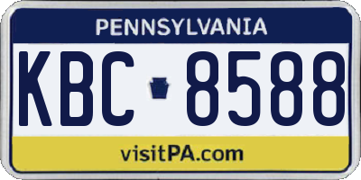 PA license plate KBC8588