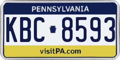 PA license plate KBC8593