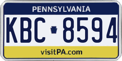 PA license plate KBC8594