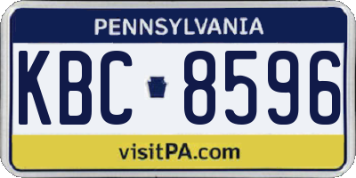 PA license plate KBC8596