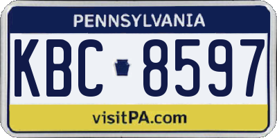 PA license plate KBC8597