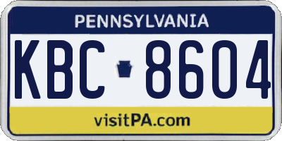 PA license plate KBC8604