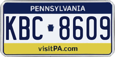 PA license plate KBC8609