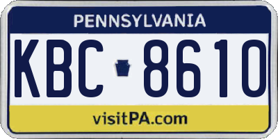 PA license plate KBC8610