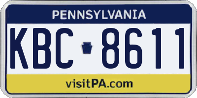 PA license plate KBC8611