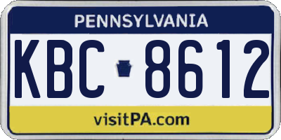 PA license plate KBC8612