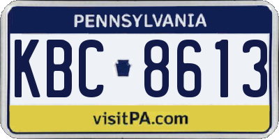 PA license plate KBC8613