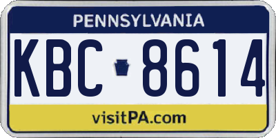 PA license plate KBC8614