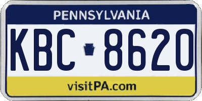PA license plate KBC8620