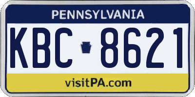 PA license plate KBC8621