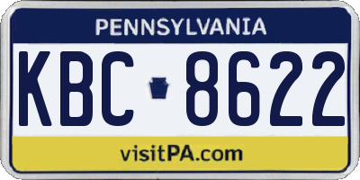 PA license plate KBC8622