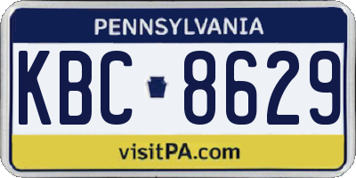 PA license plate KBC8629