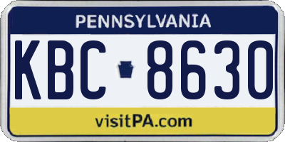 PA license plate KBC8630