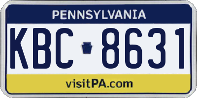 PA license plate KBC8631