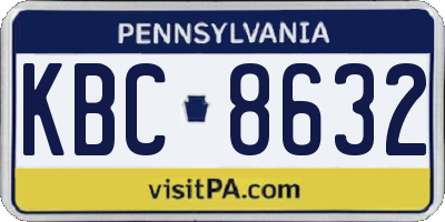 PA license plate KBC8632