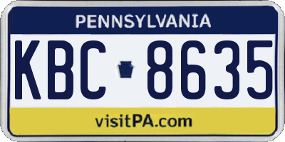 PA license plate KBC8635