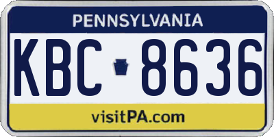 PA license plate KBC8636