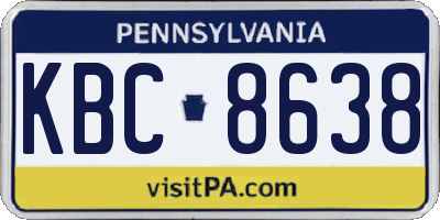 PA license plate KBC8638