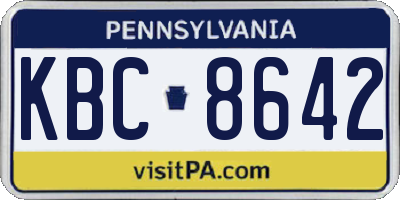 PA license plate KBC8642
