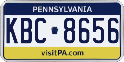 PA license plate KBC8656