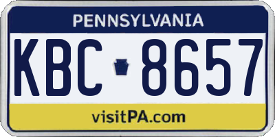 PA license plate KBC8657