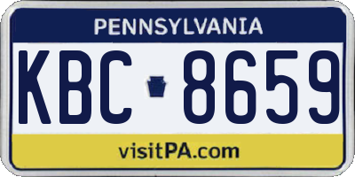 PA license plate KBC8659