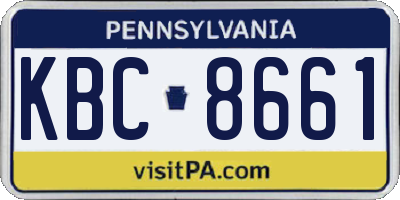 PA license plate KBC8661