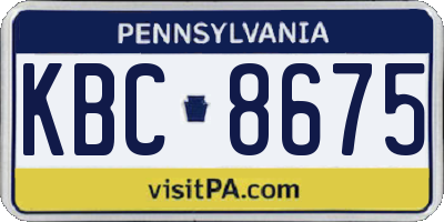 PA license plate KBC8675