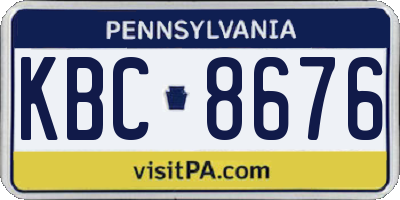 PA license plate KBC8676