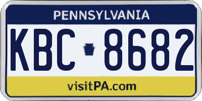 PA license plate KBC8682