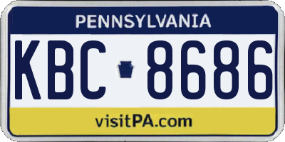PA license plate KBC8686