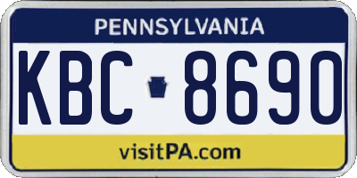 PA license plate KBC8690