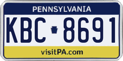 PA license plate KBC8691